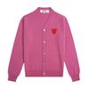 Кардиган шерстяной CDG Kawakubo с V-образным вырезом и сердцем - Вязаный свитер PLAY в японском стиле