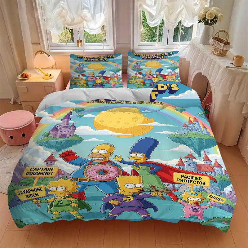 3Pcs Simpsons Heroes Bedding Sets For All Sizes New 3D Printed Bed Cover Comforter Duvet Cover Pillowcase Bedroom Decoration