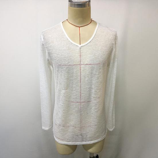 Мужская рубашка, мягкая, дышащая, однотонная, повседневная, с V-образным вырезом и длинным рукавом, свободная, весна-лето, пуловер, топы, повседневная одежда