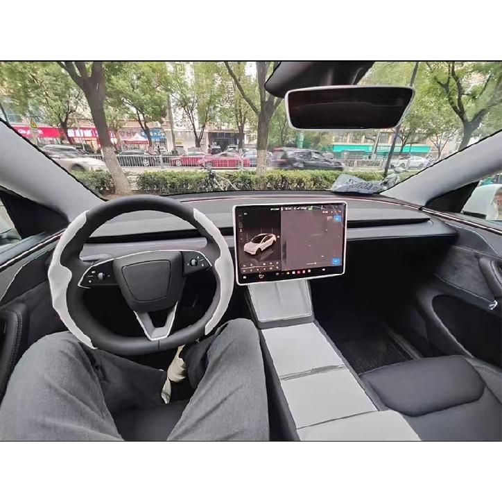 Suede Steering Wheel Cover For Tesla Model YL 2026 /3/Y Sport Steering Wheel Cover Steering Wheel Protector Interior Accessories