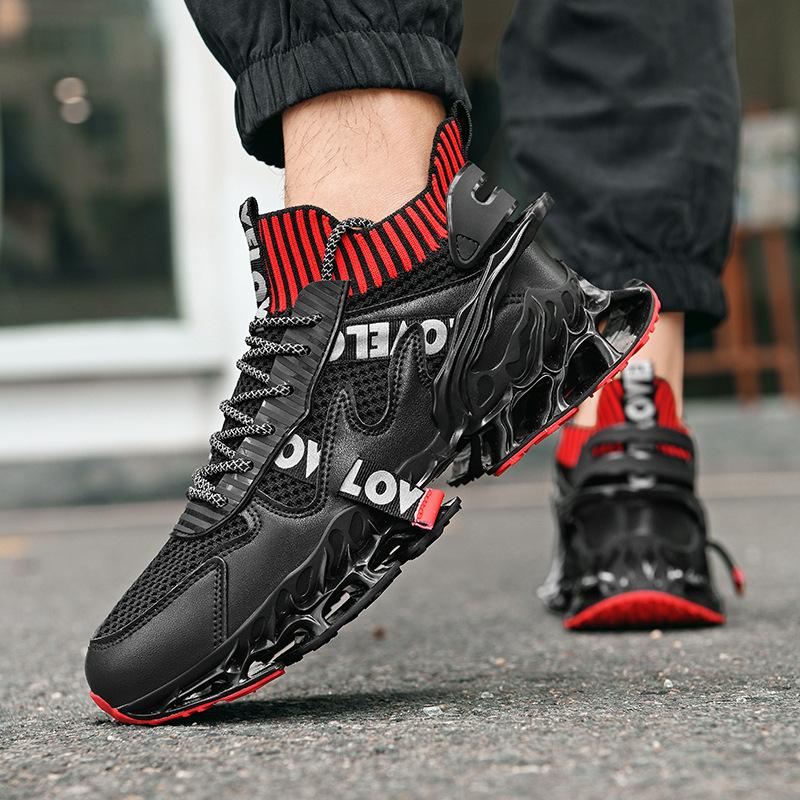 Blade Fashion Shoes Plus Size Fashion Outerwear Men's Blade Outsole Sneaker Flying Woven Breathable Running Trendy Men's Shoes