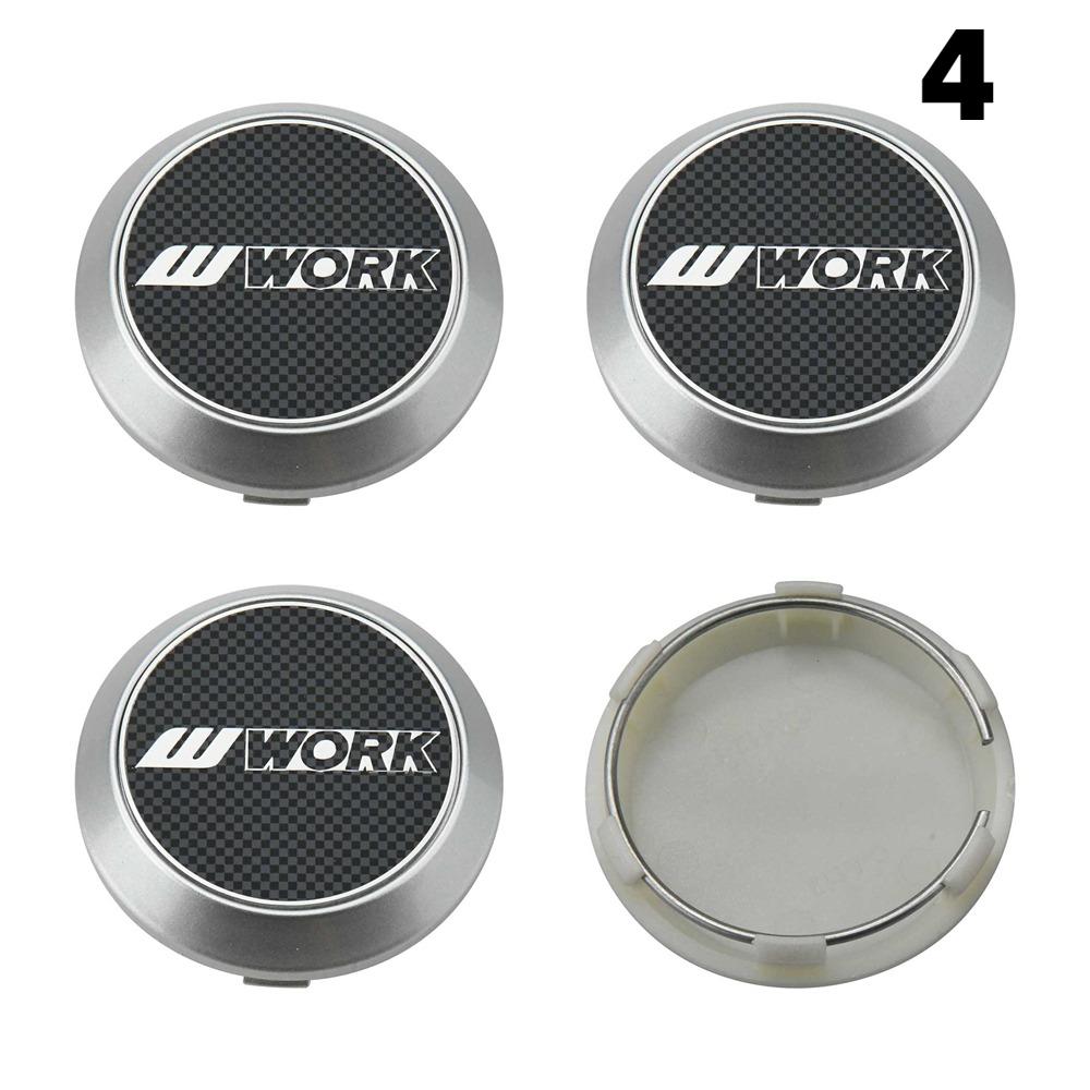 4PCS New 64MM OD / 60MM ID Cap For Rims WORK EMOTION EQUIP MEISTER VS Logo Wheel Center Cap Sport Car Wheel Cover Hub caps