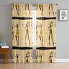 African Dancers Tulle Sheer Window Curtains For Living Room The Bedroom Modern Chiffon Voile Organza Curtains Decor Drapes