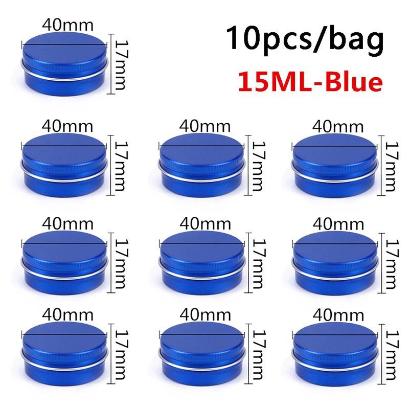 10 шт., 5 мл/10 мл/15 мл, пустая алюминиевая жестяная банка для упаковки, крем-бальзам, свеча для ногтей, косметический круглый контейнер для хранения, мини-металлическая коробка