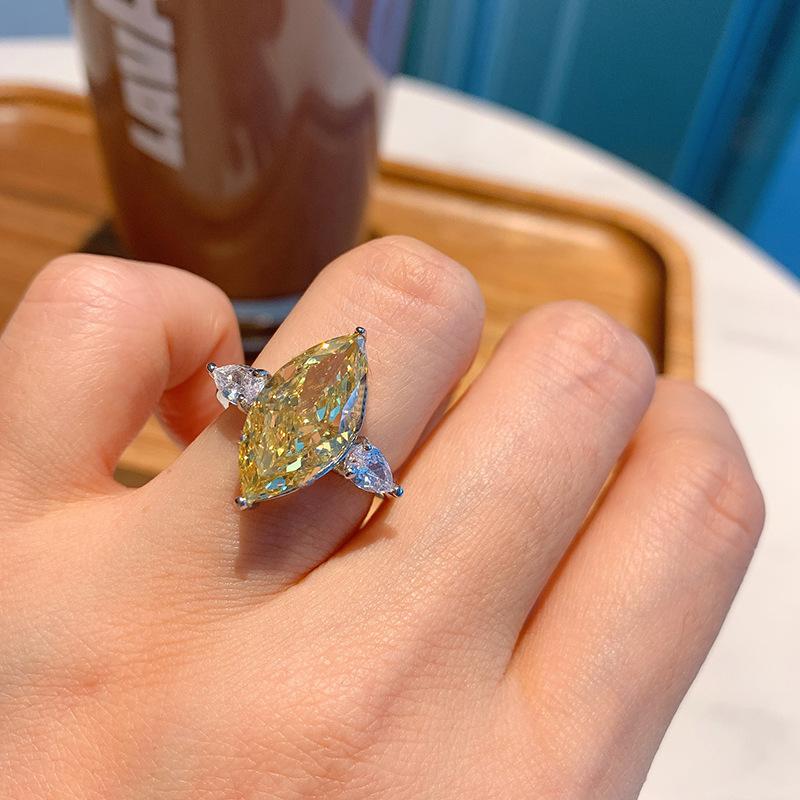 BELLA BOX Открывающиеся кольца изменяемого размера для женщин 7*14 мм с цирконом, ювелирные изделия для помолвки, подарок