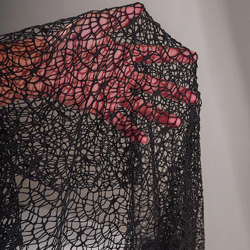 1 ярд Авокадово-зеленая Полая Сетка Марля Неровная Извилистая Текстура Креативное Платье DIY Одежда Швейная Ткань Упаковка Букета