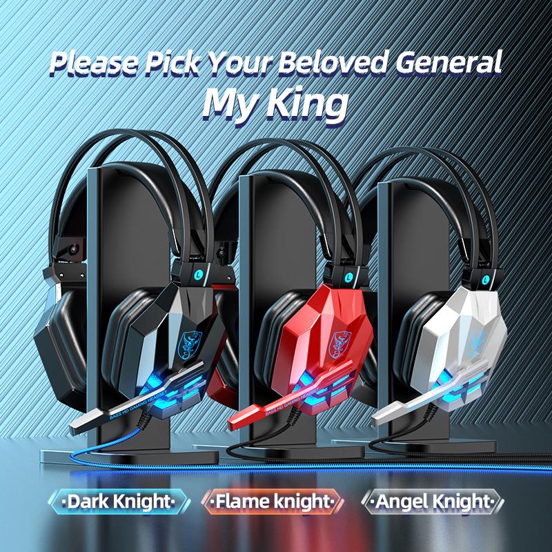 Sy850 Светящаяся игровая гарнитура с шумоподавлением, мягкие наушники с микрофоном для