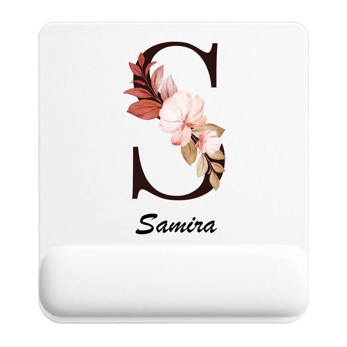 Tapis de souris - PLANETEE - Samira Lettre Fleur - Multicolore - 22x18 cm - Épaisseur 3 mm