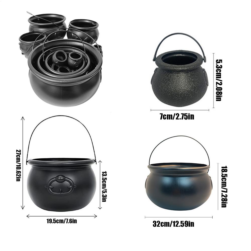 Wizardes Witches Cauldron Decoration Props Halloween theme Parties Table Centerpieces Candy Holder for Boys Girls Kids Holiday
