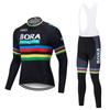 Long Sleeve Cycling Jersey Set With Fleece Lining Unisex Bike Apparel Outdoor Road