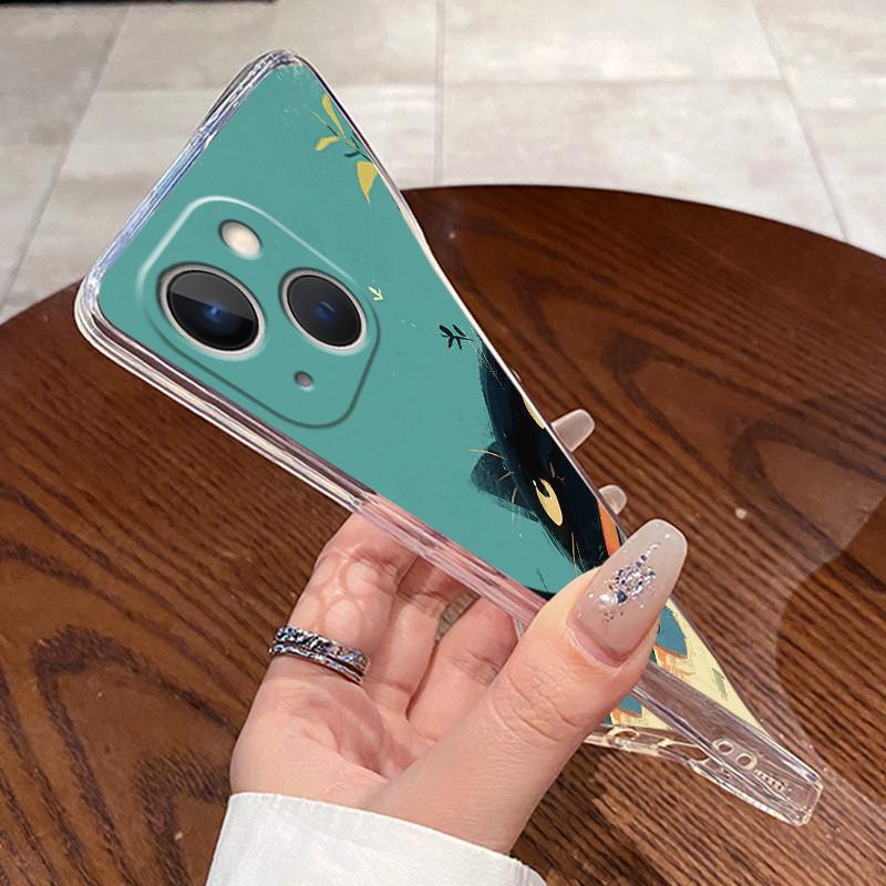 Jelly Cases For iPhone 13 13 Pro Max Capa Clear Soft TPU Back Cover For iPhone 13 Pro Max Cute Rabbit Cat Dinasaur Phone Case