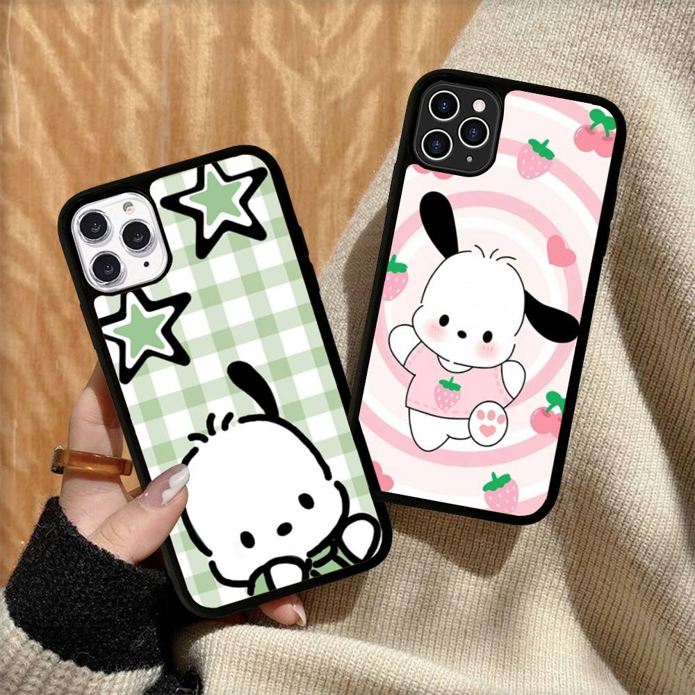 Милый чехол для телефона P-Pochacco для iPhone 17 Pro 16 Plus 16 Pro Max 15 14 13 12 11 Задняя крышка из ПК+ТПУ