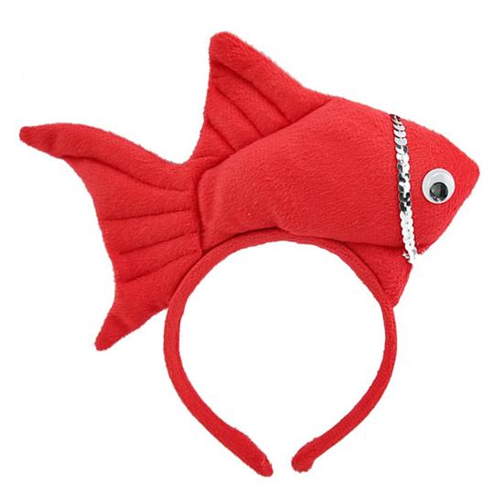 Повязка на голову в виде золотой рыбки, обруч для волос в виде рыбки, регулируемая повязка на голову, реквизит для косплея, вечеринки, дня рождения, принадлежности