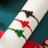 Ручная работа Рождественская елка Ручное плетение Браслет Санта-Клаус Для женщин Модный Жемчуг Рисовый Рождественские украшения Регулируемый