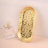 Gold Jewelry Display Plate Stainless Steel Oval Tray Necklace Earrings Palette Holder Dish Ring Home Decoration Organizer