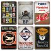 Esso Trojan Amoco Hyvis Motor Oils Metal Tin Sign Vintage Motor Oil Poster Garage Store Home Decoration Metal Art Wall Stickers