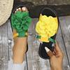 Модные женские 3D-сандалии-шлепанцы с цветами, color block, нескользящие, летние пляжные туфли