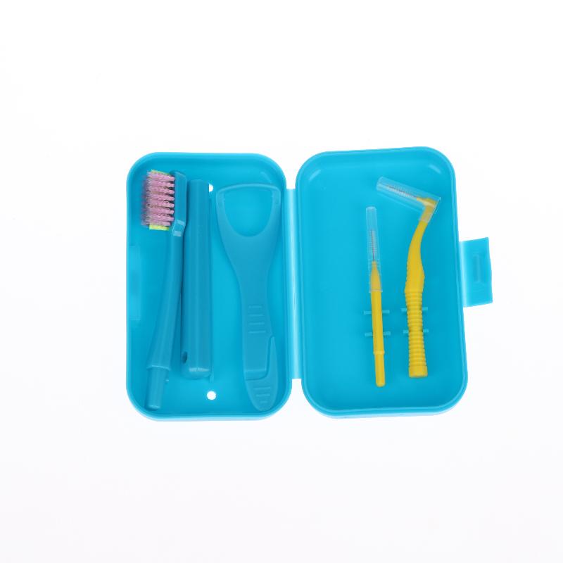 Care Kit Detachable Toothbrush with Interdental Brush Tongue Scraper Reusable Oral Set For Home Office Travel