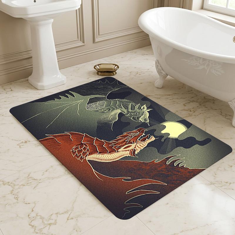 Dragon Battle Living Room Nonslip Area Rug Soft Carpet For Bedroom Game Playroom Sofa Office Home Decor Doormat Christmas Gift C9301243