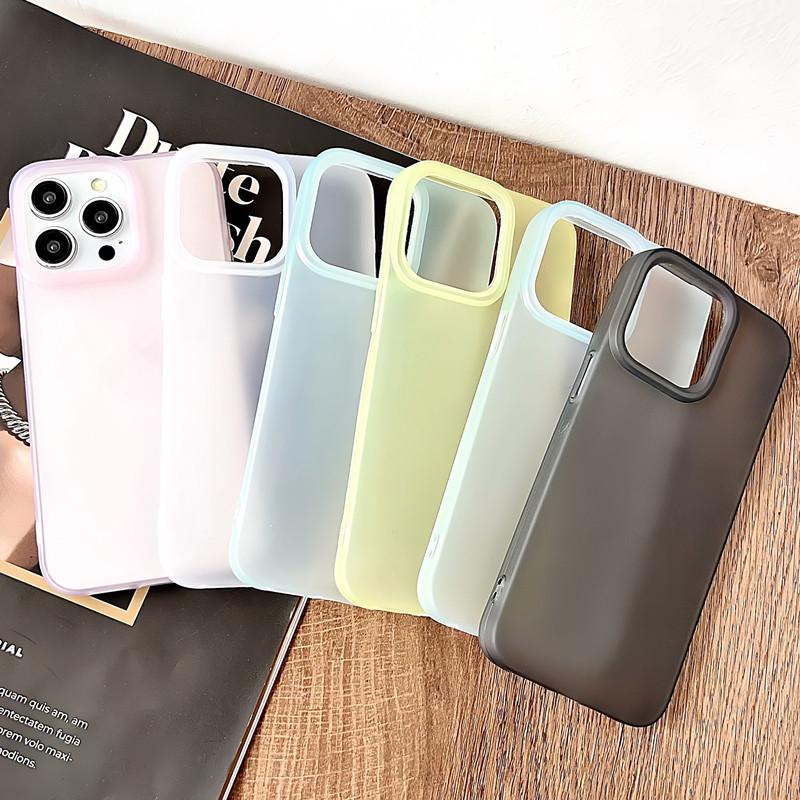 Frosted Large Hole Transparent Silicone Case for iPhone 11 to 17