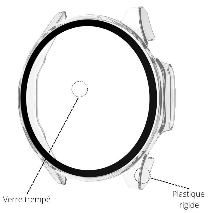 Protection compatible Huawei Watch GT 4 46mm - Coque rigide montre connectée étui transparent écran verre trempé Phonillico®