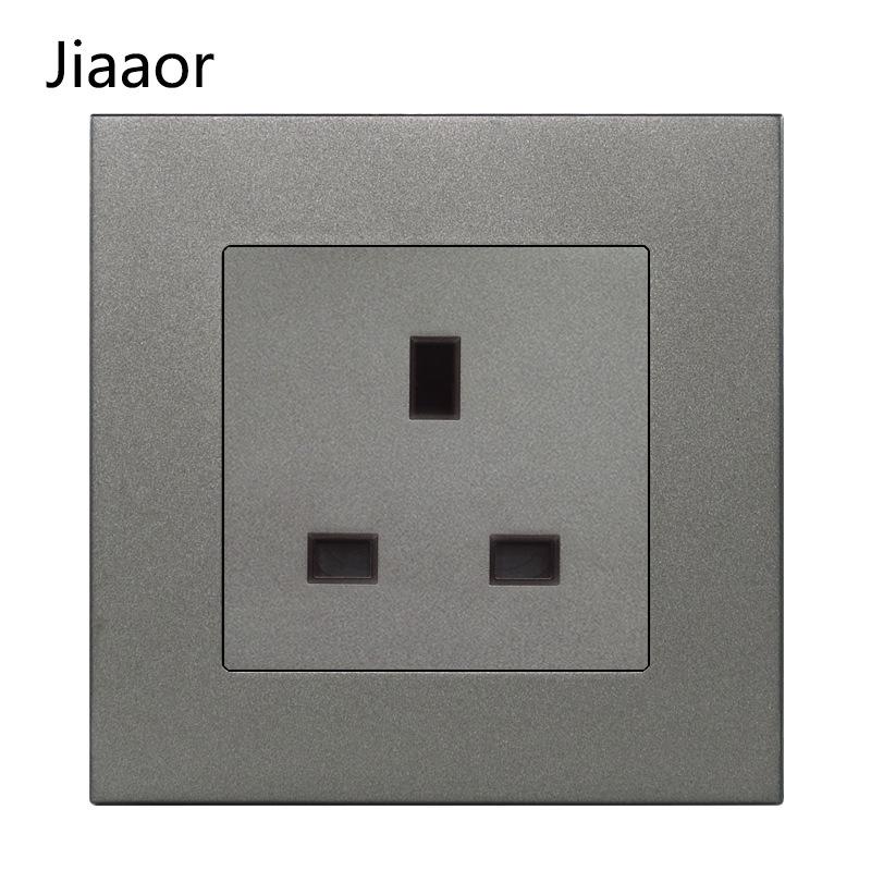 Серый британский стандарт двойная розетка с выключателем с USB и Type C - совместимая с Гонконгом/Макао, скрытого типа 86