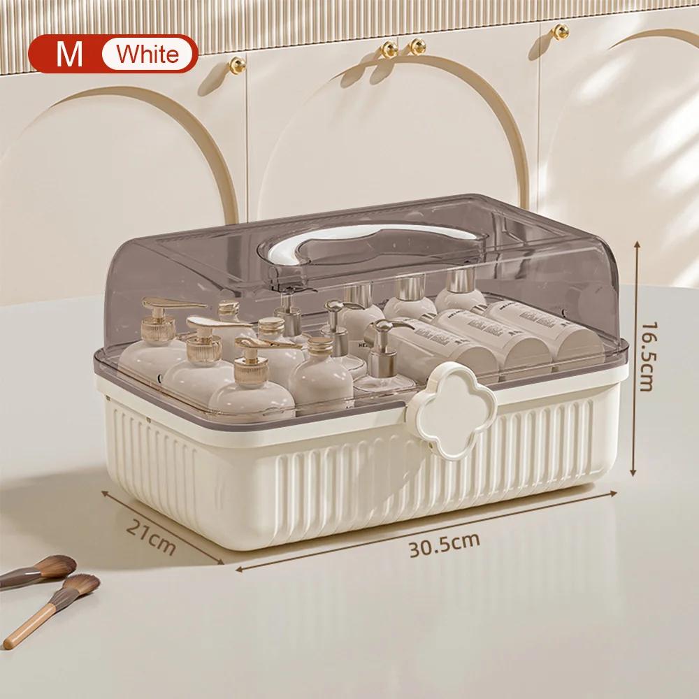3-слойный органайзер для хранения косметики, большая вместимость, органайзер для средств по уходу за кожей, коробка для хранения помады, теней для век, косметический органайзер