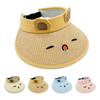 Summer Children's Cartoon Empty Top Hat Cute Baby Outdoor Sports Straw Hat Boys and Girls Big Brim Sun Hat