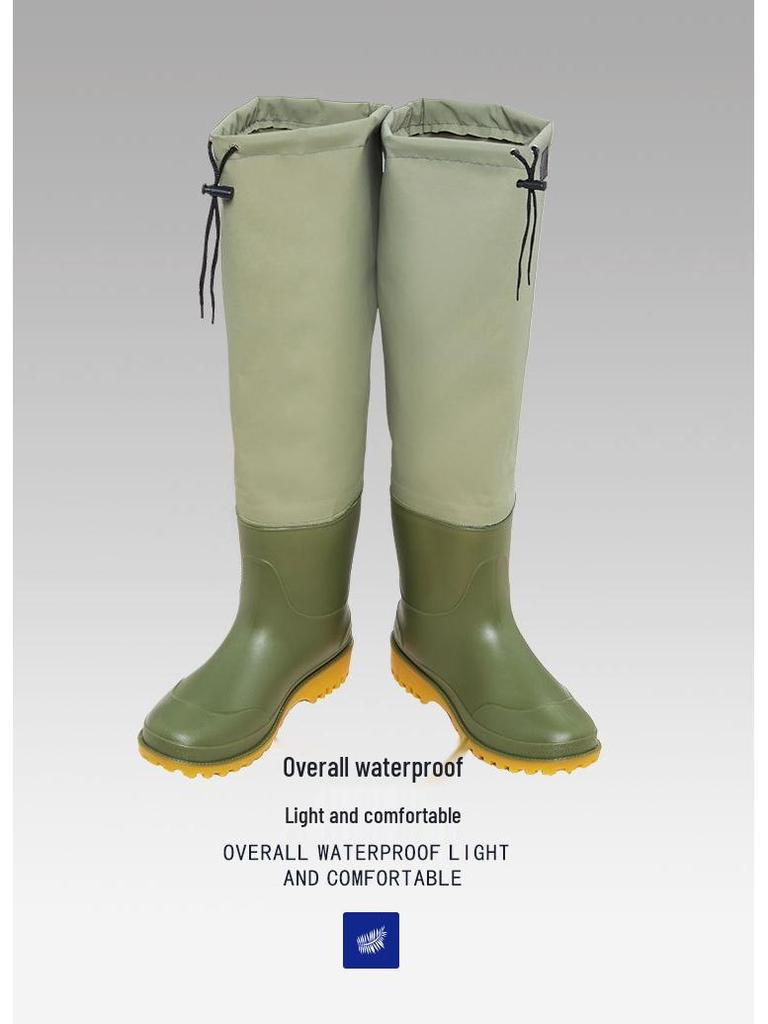 Водонепроницаемые Нескользящие Кожаные Вейдерсы с Толстым Высоким Верхом для Верховой Езды