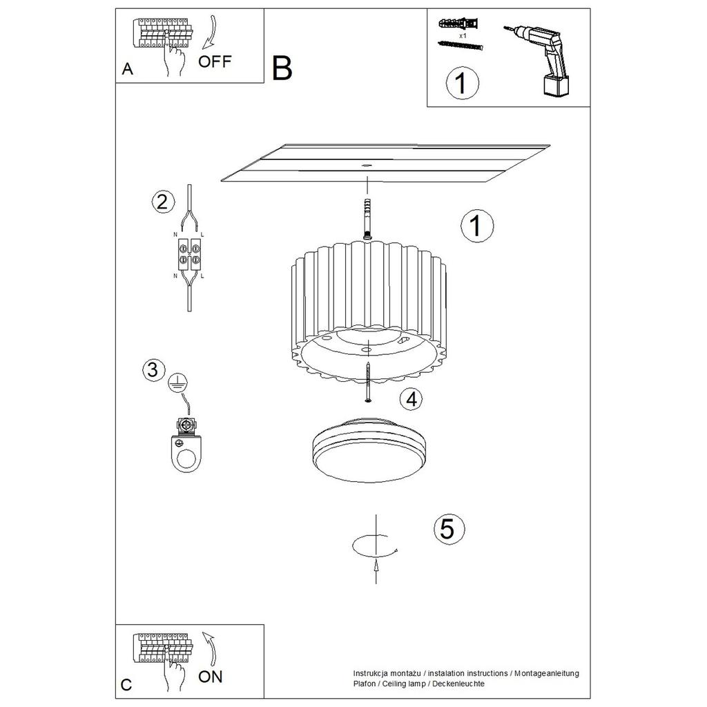 Ceiling lamp aura 1 peach Gx53