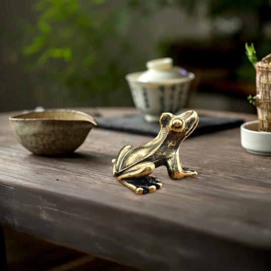 Медитирующая лягушка фигурка сплав мини статуэтка дзен лягушки ретро миниатюрная лягушка настольное украшение для дома офиса гостиной декорация