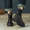 Модные ботинки челси на толстой платформе для женщин, осень-зима, новые модные полосатые вязаные женские повседневные носки до щиколотки 2024 года, Zapatos De Mujer