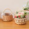 1Pc Pearl Simplicity Manual Countryside Flower Basket Modern Weaving Photography Props Handheld