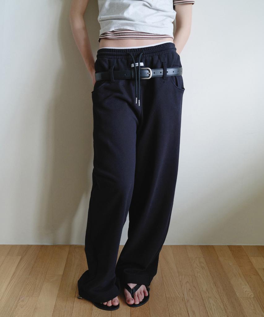 ROLAROLA Belt Set Two-Way Sweat Pants Black