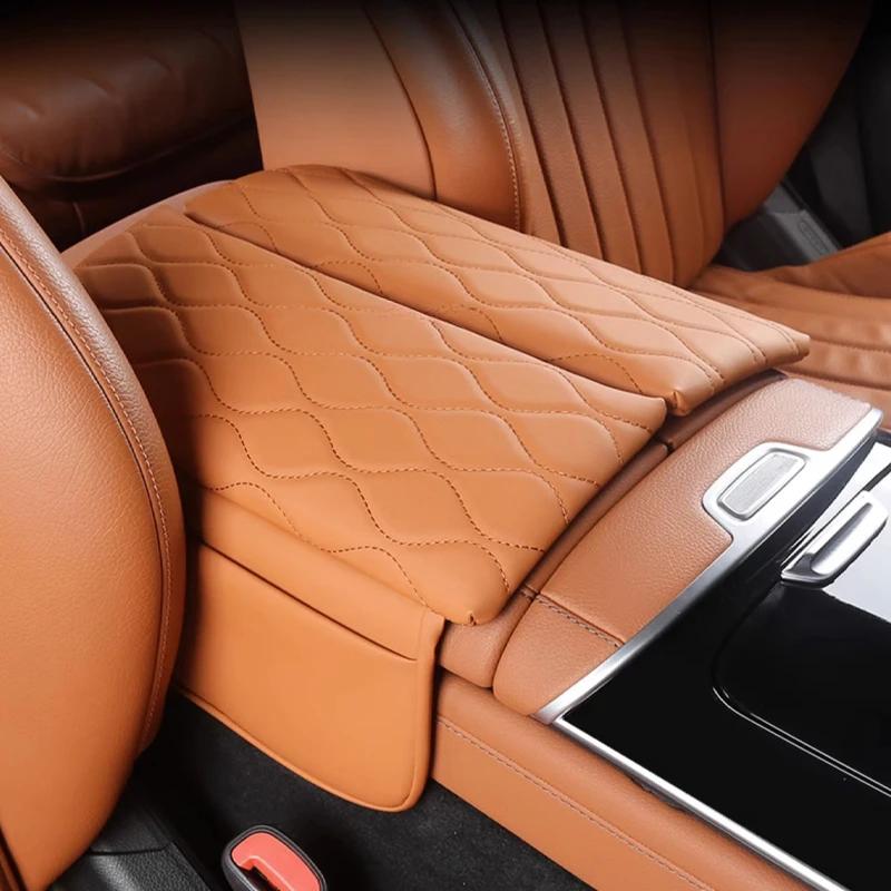 Накладка на крышку подлокотника центральной консоли для Mercedes Benz S Maybach Class W223 S350 S450 S500 Кожаная противоцарапающая подушка подлокотника