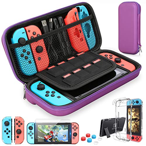 Для Switch Case Совместимость с Nintendo Switch, 9 в 1 набор аксессуаров с чехлом для переноски, док-защитный чехол