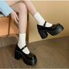 White Small Fragrant Style Thick Heel High Heels Women's New Spring and Autumn 2025 Small French Mary Jane Shoes