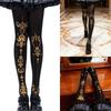 Women's Japanese Gothic Grunge Pantyhose Stockings Harajuku Aesthetic Crosses Print Opaque Tights Leggings Hosiery