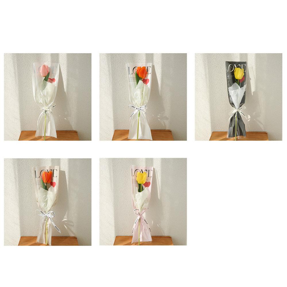Waterproof Bouquet Plastic Bag Transparent Flower Wrapping Paper New Rose Packaging Bags