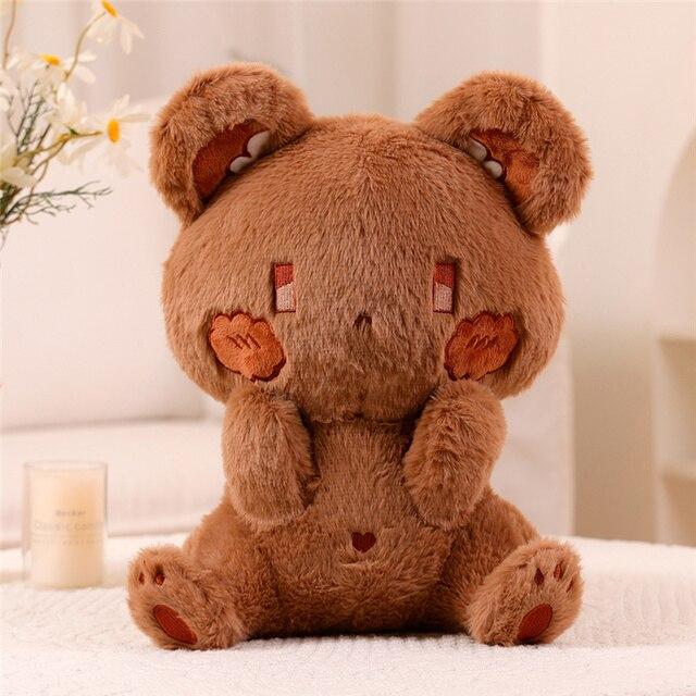 Kawaii Bears Plush Toy Lovely Sitting Animal Bear Plush Pillow Stuffed for Creative Birthday Gift Dolls for Children Girls