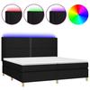 Maison Exclusive - Sommier à lattes de lit matelas et LED Noir 200x200 cm Tissu