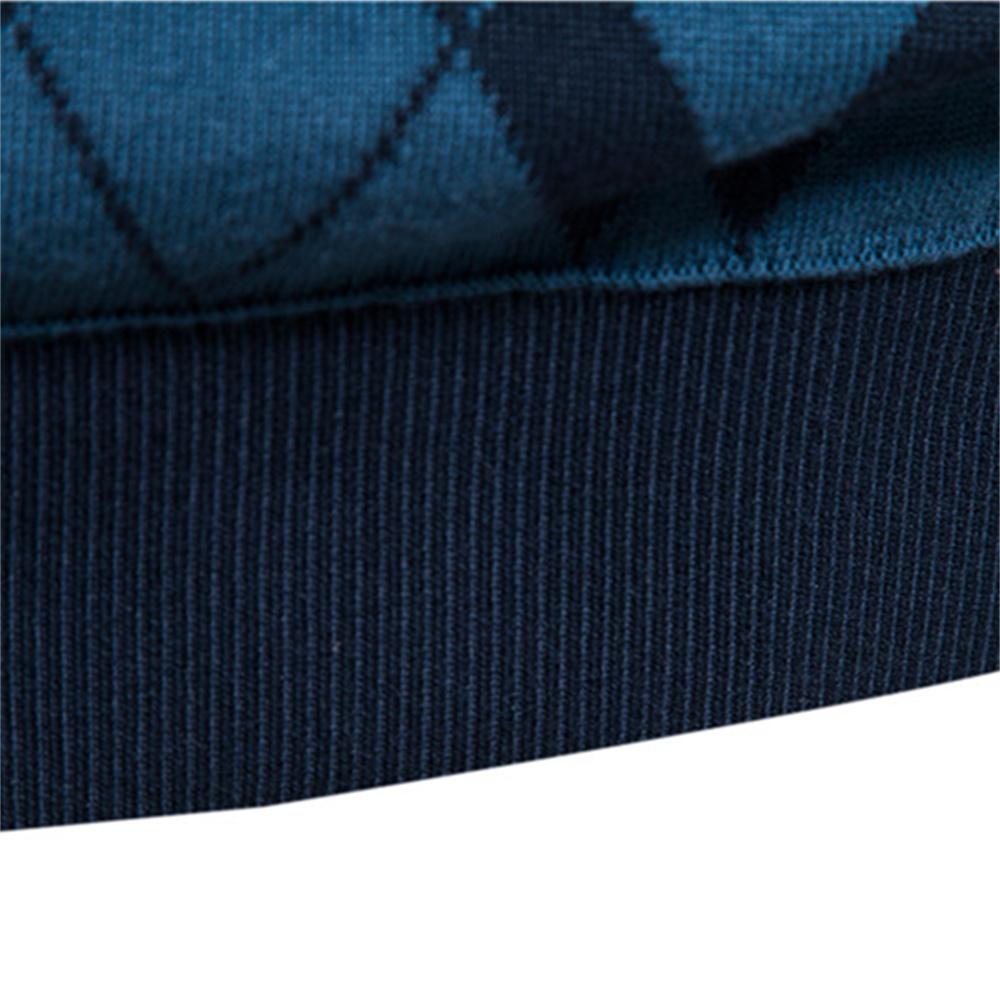 Men Sweaters Mock Neck Zipper Patchwork Pullover Men Winter High Quality Fashion Warm Sweaters for Men