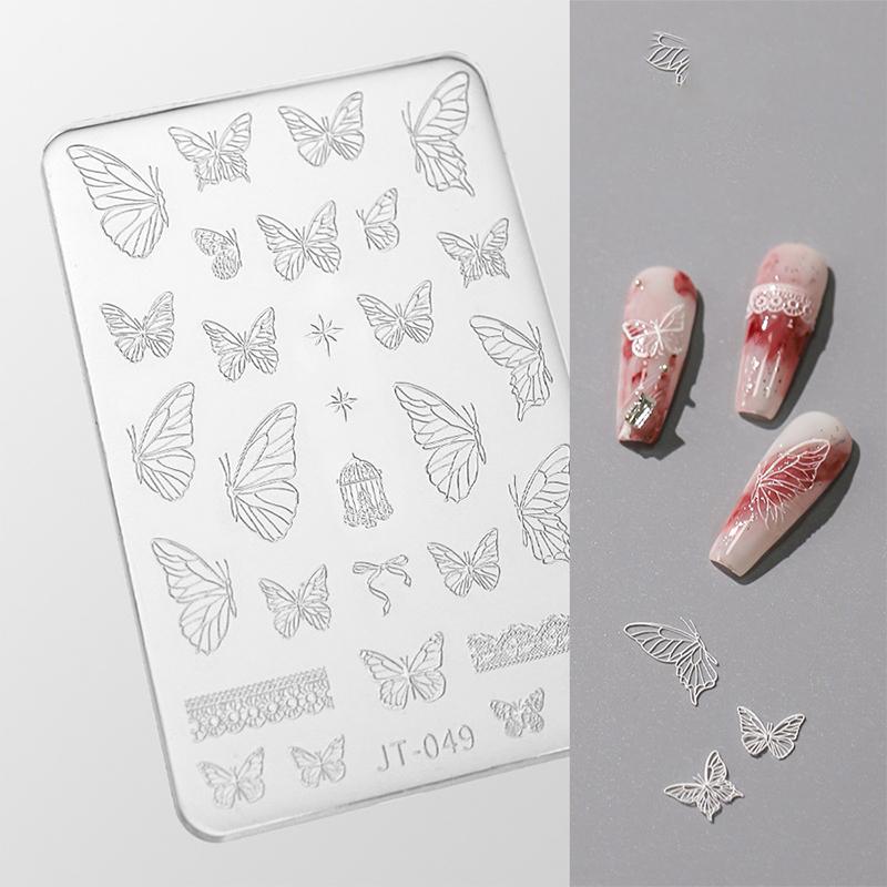 Силиконовая форма для абстрактного искусства с линиями граффити бабочки, для красоты, нейл-арта, сделай сам, ручной работы, форма силиконовая с любовным сердцем, свитером, клеткой