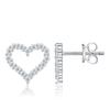 Romantic Hollow Heart Halo S925 Silver VVS Round Moissanite Beaded Border Ear Back GRA Certified Sweet Daily Gift Stud Earrings