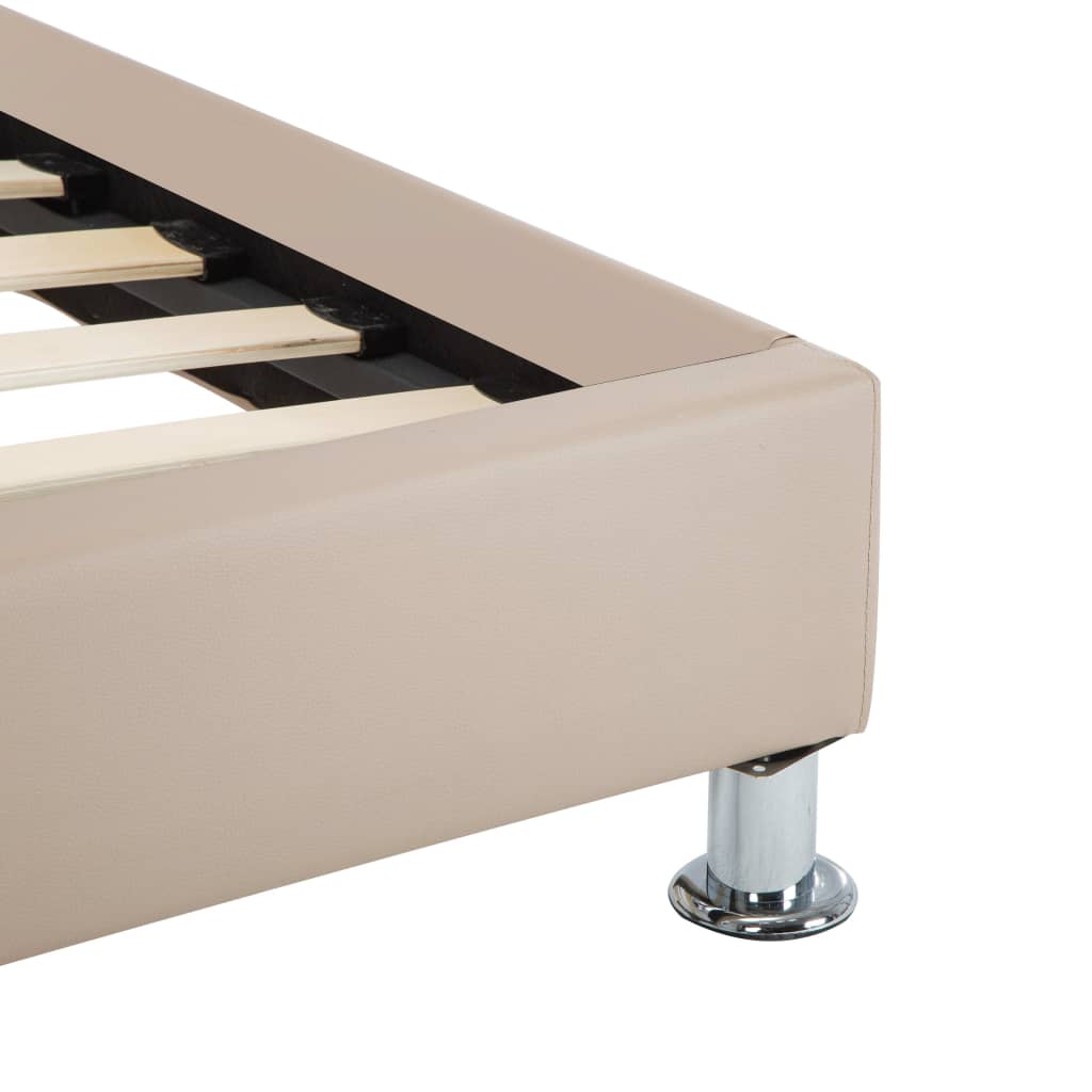 Bed Frame in Cappuccino Brown Artificial Leather 100 x 200 cm