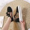 New sandals women's large size summer flat bottom student versatile bag head thick sole one-word buckle retro