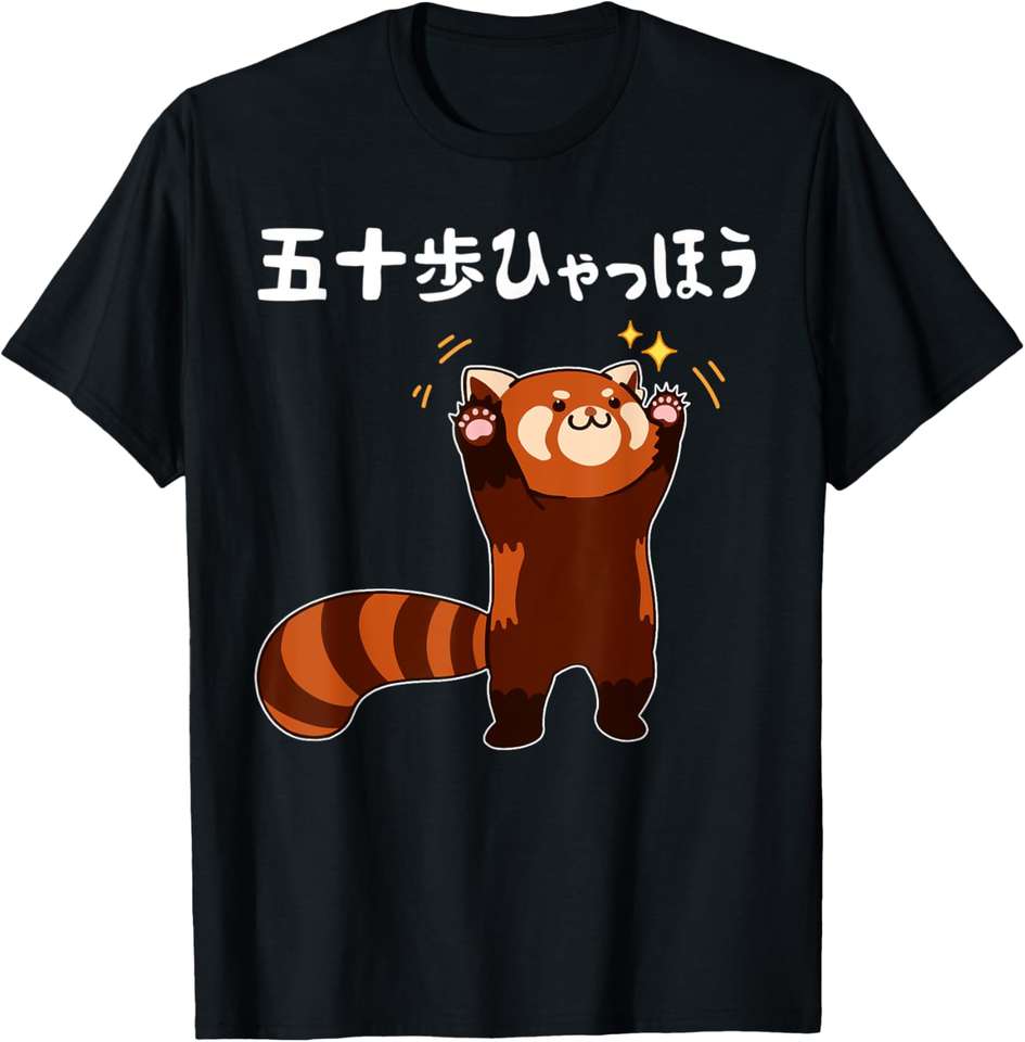 Cute Red Panda Graphic T shirt Gojippo Hyappo Funny Kawaii Animal Print Unisex Casual Cotton Short Sleeve Anime Streetwear Tee
