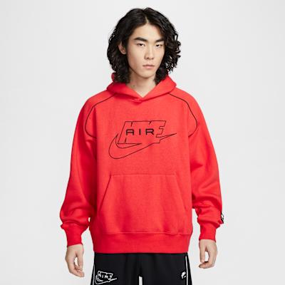 Nike Толстовки Мужские Оранжево-красные С капюшоном Умеренные