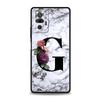 Чехол для телефона Xiaomi Redmi Note 14 13 5G 10 11 12 Pro Plus 4G 14C 13C 12C 10C, черный, с буквами, цветами, английским алфавитом, мраморным рисунком