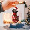 Dachshund Christmas Ornament Puppy In Mug Christmas Tree Ornament 2D Acrylic Dachshund Hanging Decor Gifts for Dog Lovers